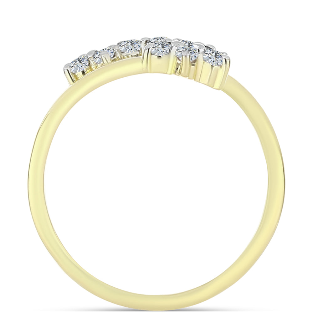 Pozlátený Strieborný Prsteň s Bielym Diamantom a Bielym Topásom 2 