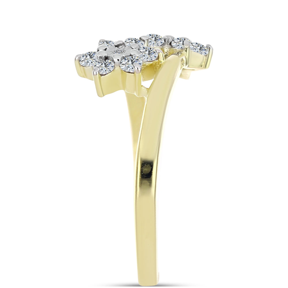 Pozlátený Strieborný Prsteň s Bielym Diamantom a Bielym Topásom 4 