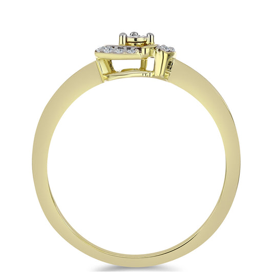 Pozlátený Strieborný Prsteň s Bielym Diamantom a Bielym Topásom