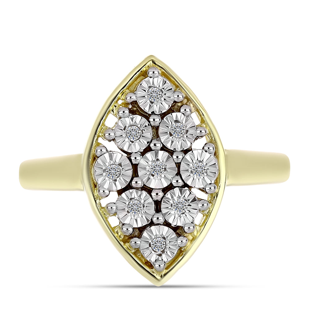 Pozlátený Strieborný Prsteň s Bielym Diamantom 1 