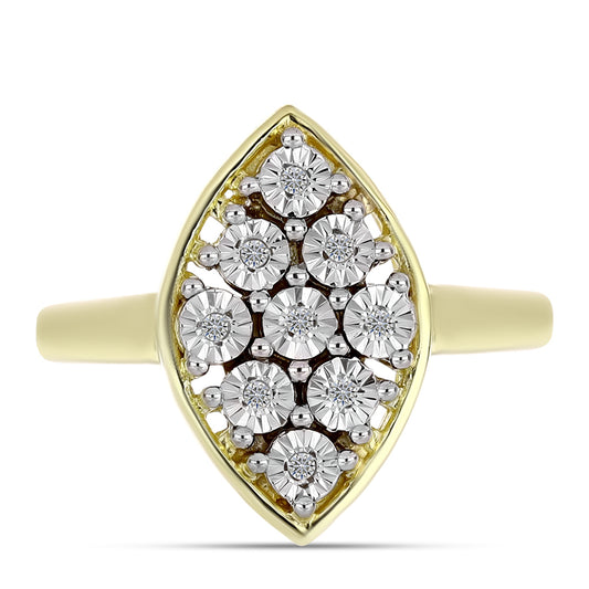 Pozlátený Strieborný Prsteň s Bielym Diamantom