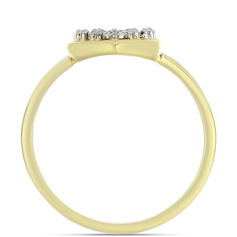 Pozlátený Strieborný Prsteň s Bielym Diamantom