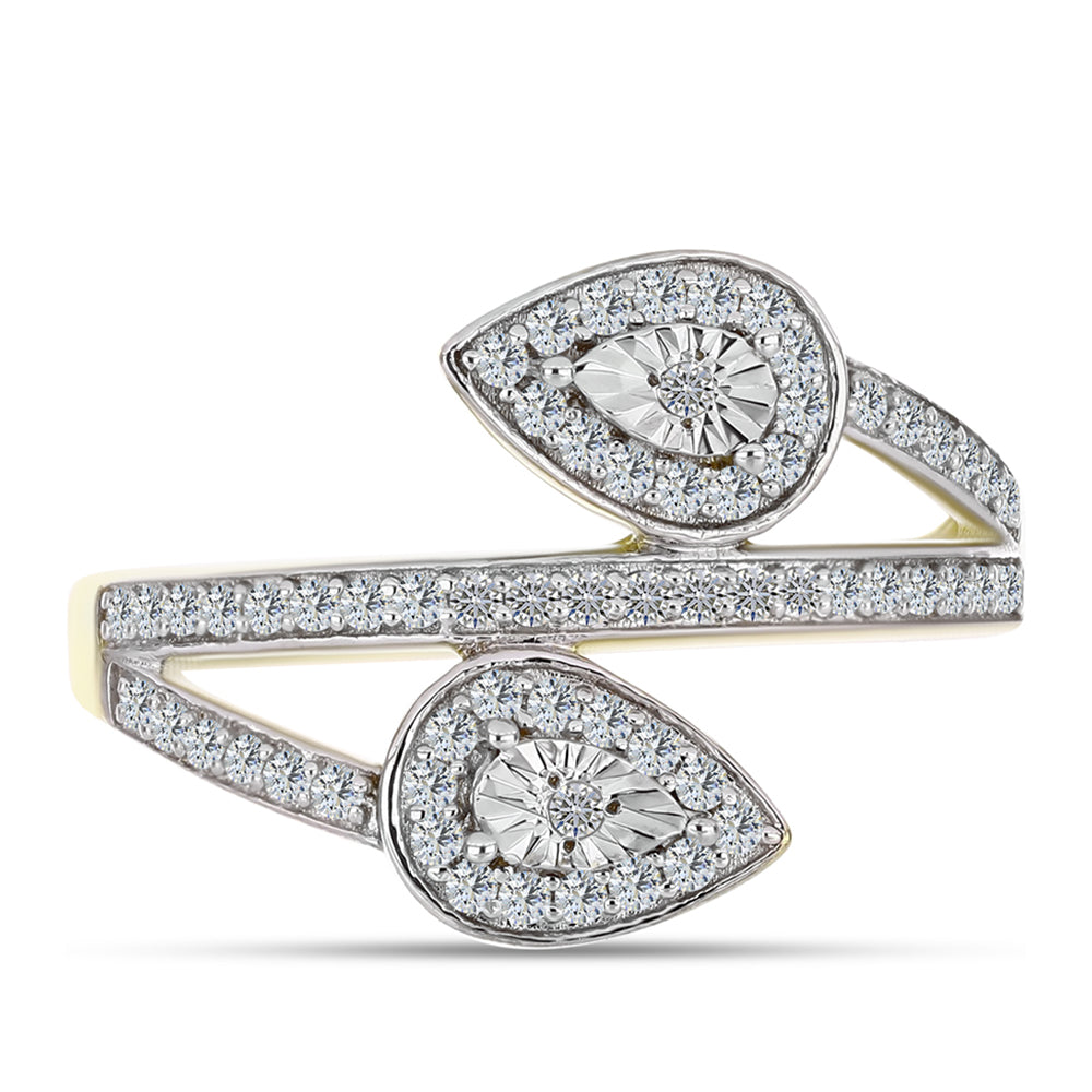 Pozlátený Strieborný Prsteň s Bielym Diamantom a Bielym Topásom 1 