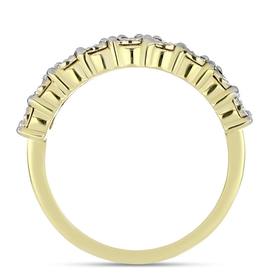 Pozlátený Strieborný Prsteň s Bielym Diamantom