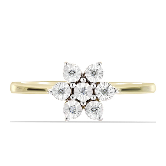 Pozlátený Strieborný Prsteň s Bielym Diamantom