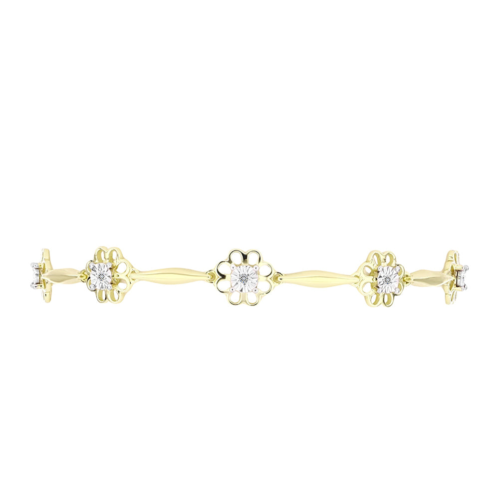 Pozlátený Strieborný Náramok s Bielym Diamantom 2 