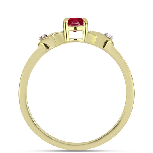 Pozlátený Strieborný Prsteň s Madagaskarským Rubínom a Bielym Topásom