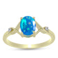 Pozlátený Strieborný Prsteň s Etiópskym Paradise Opálom a Bielym Topásom