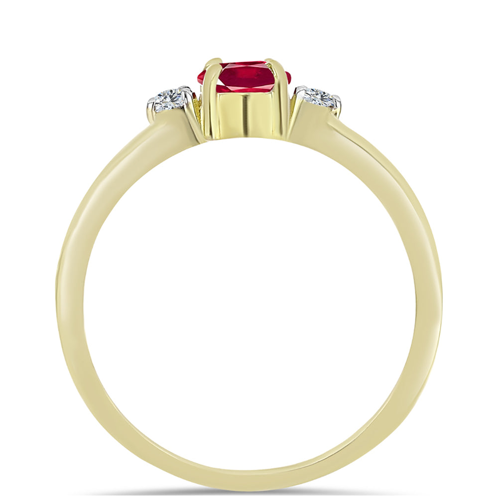 Pozlátený Strieborný Prsteň s Madagaskarským Rubínom a Bielym Topásom