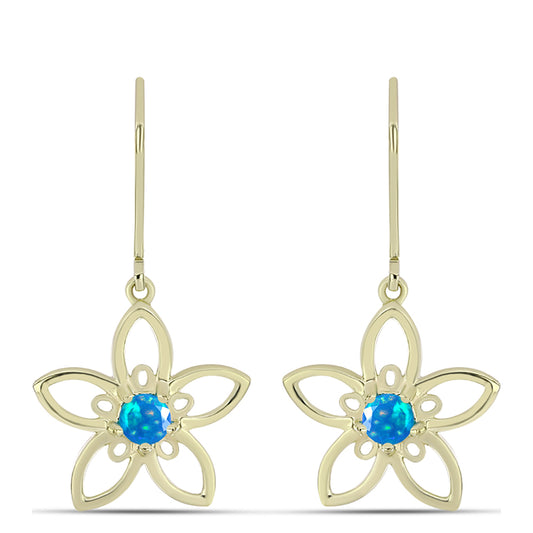 Pozlátené Strieborné Náušnice s Etiópskym Paradise Opálom