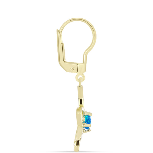 Pozlátené Strieborné Náušnice s Etiópskym Paradise Opálom