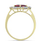 Pozlátený Strieborný Prsteň s Rhodolitovým Granátom a Bielym Topásom