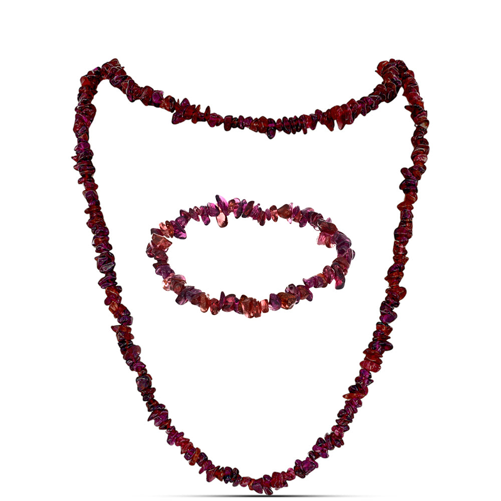 Nugetové Sada s Rhodolitovým Granátom ( Náhrdelník+Náramok )