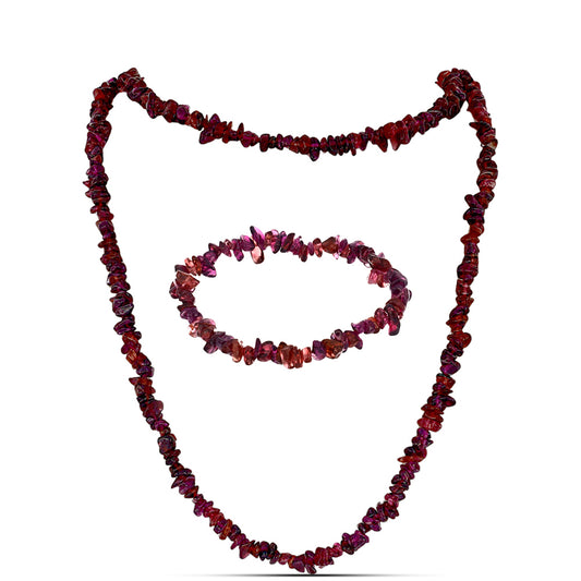 Nugetové Sada s Rhodolitovým Granátom ( Náhrdelník+Náramok )