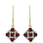 Pozlátené Strieborné Náušnice s Rhodolitovým Granátom a Bielym Topásom