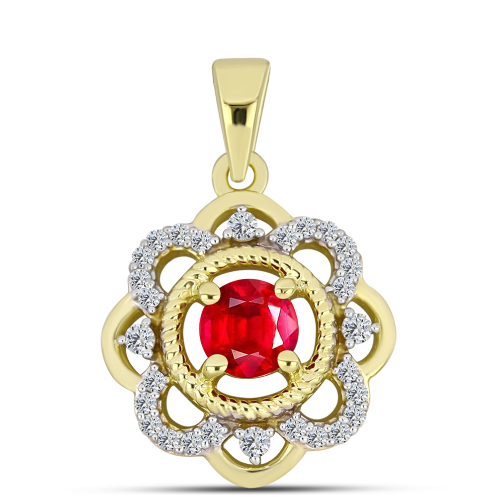 Pozlátený Strieborný Prívesok s Červeným Achátom a Bielym Topásom