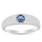 Strieborný Prsteň s S Oceánovo Modrým Moissanitom