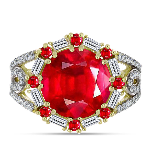 Pozlátený Strieborný Prsteň s Červeným Achátom a Bielym Zirkónom