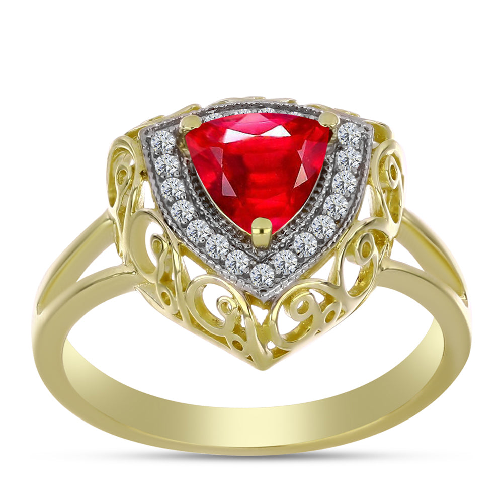 Pozlátený Strieborný Prsteň s Červeným Achátom a Bielym Topásom 3 