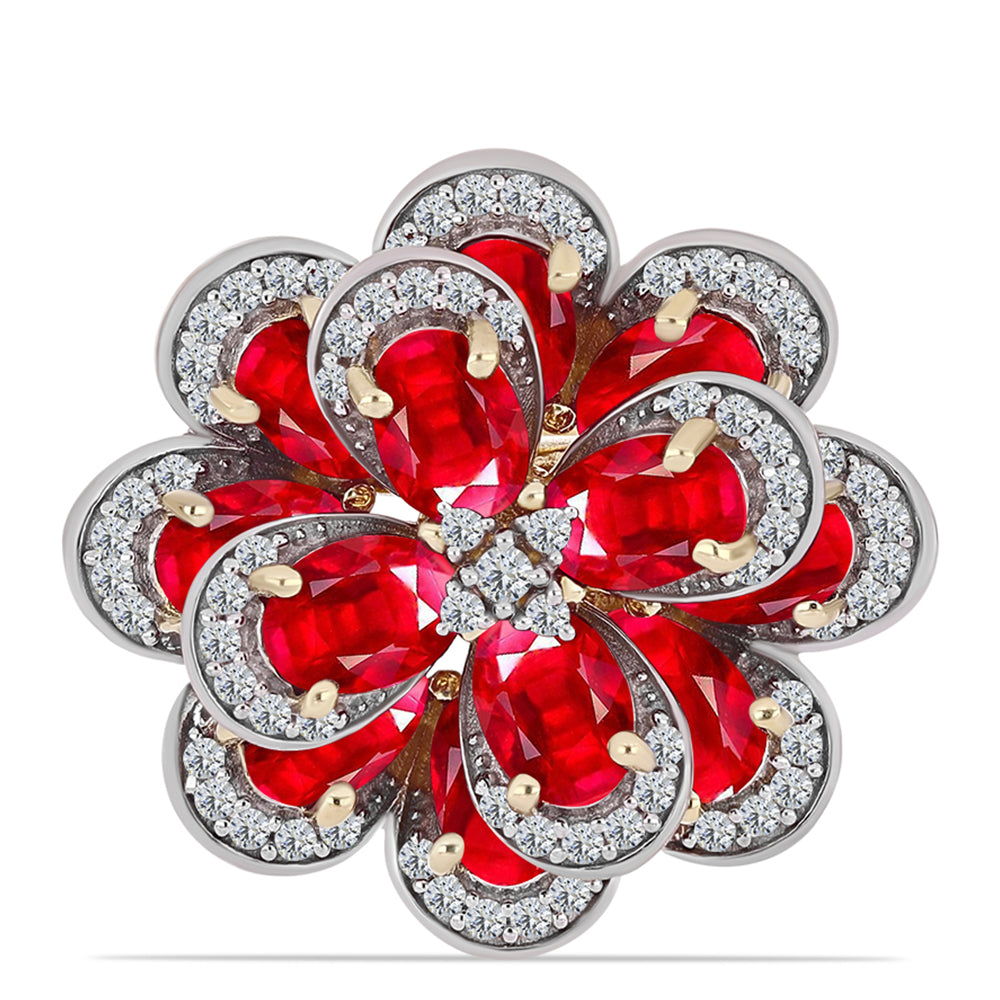 Pozlátený Strieborný Prsteň s Červeným Achátom a Bielym Topásom