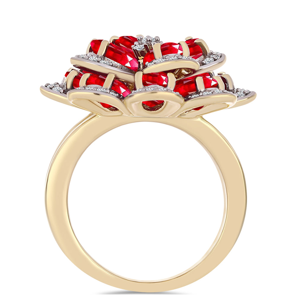 Pozlátený Strieborný Prsteň s Červeným Achátom a Bielym Topásom 2 