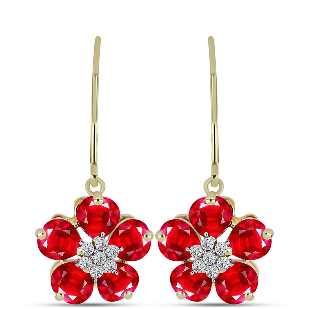 Pozlátené Strieborné Náušnice s Červeným Achátom a Bielym Topásom 1 