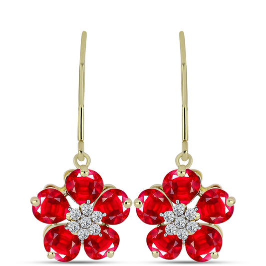 Pozlátené Strieborné Náušnice s Červeným Achátom a Bielym Topásom