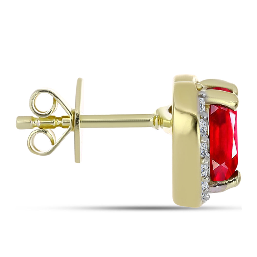 Pozlátené Strieborné Náušnice s Červeným Achátom a Bielym Topásom 2 