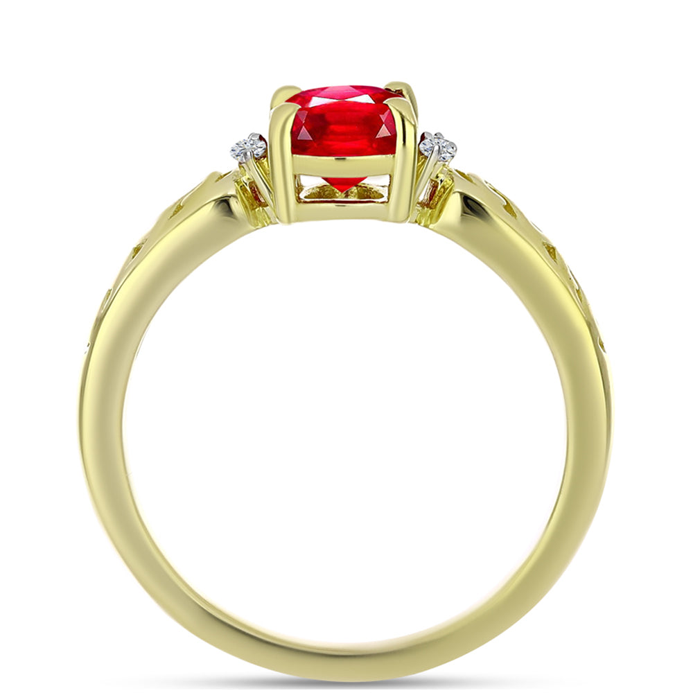 Pozlátený Strieborný Prsteň s Červeným Achátom a Bielym Topásom