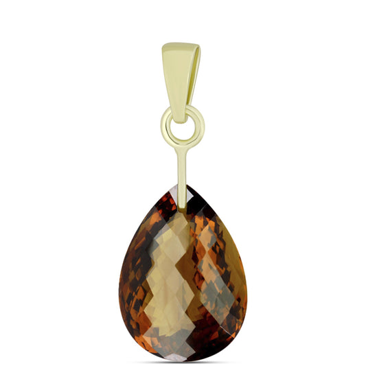 Pozlátený Strieborný Prívesok s Koňakovým Kremeňom