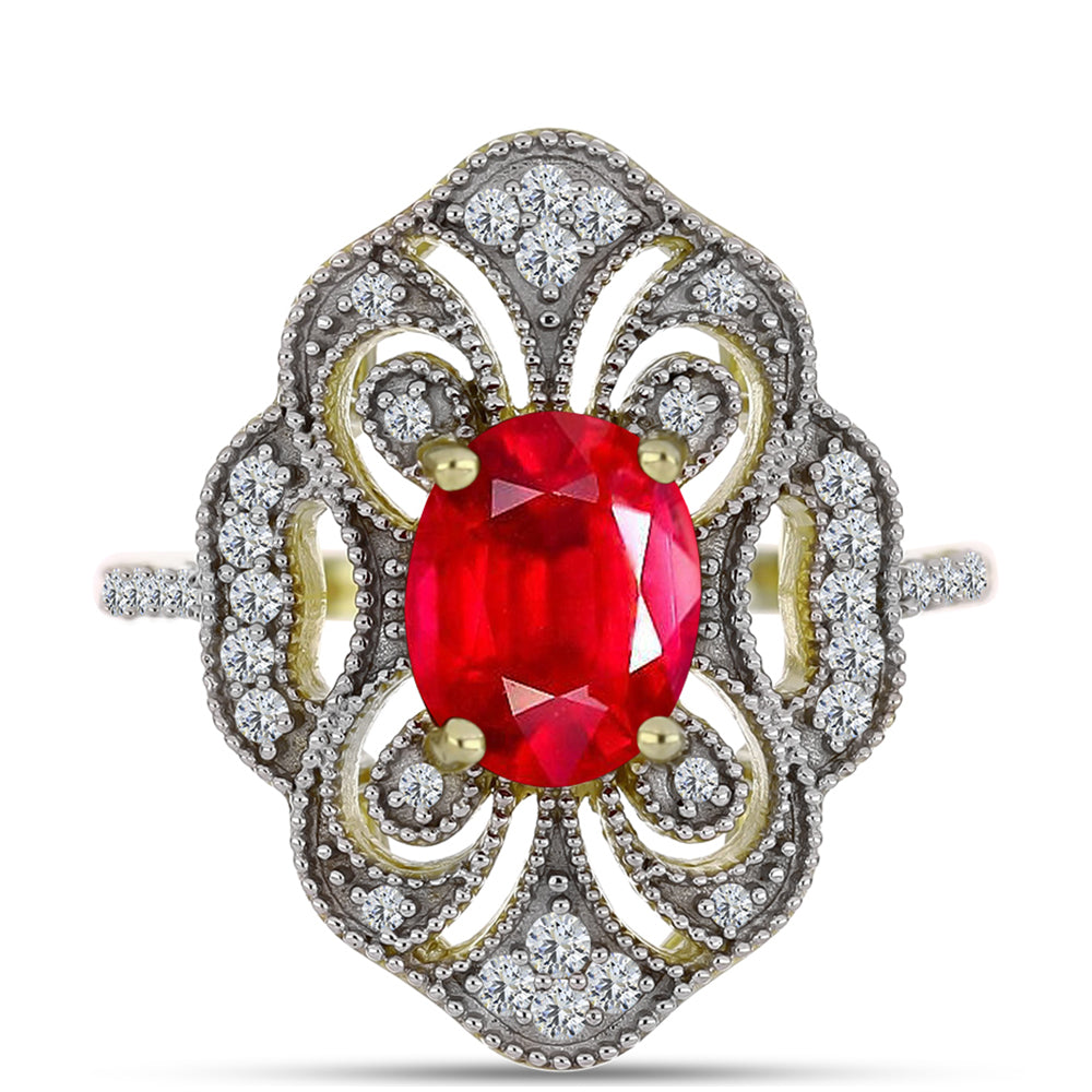 Pozlátený Strieborný Prsteň s Červeným Achátom a Bielym Topásom 1 