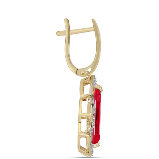 Pozlátené Strieborné Náušnice s Červeným Achátom a Bielym Topásom