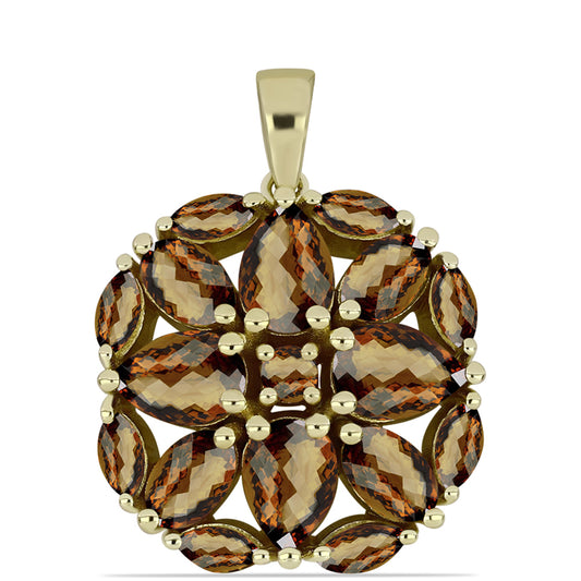 Pozlátený Strieborný Prívesok s Koňakovým Kremeňom