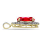 Pozlátený Strieborný Prívesok s Červeným Achátom a Bielym Topásom