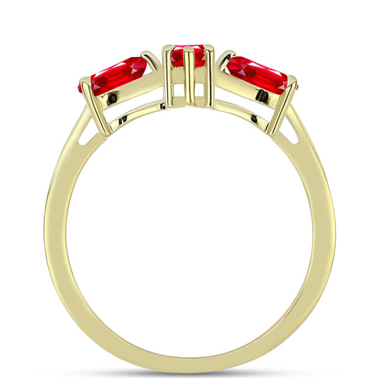 Pozlátený Strieborný Prsteň s Červeným Achátom