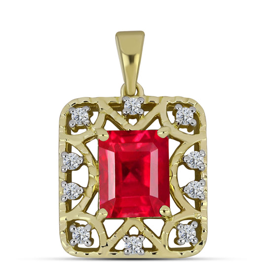 Pozlátený Strieborný Prívesok s Červeným Achátom a Bielym Topásom