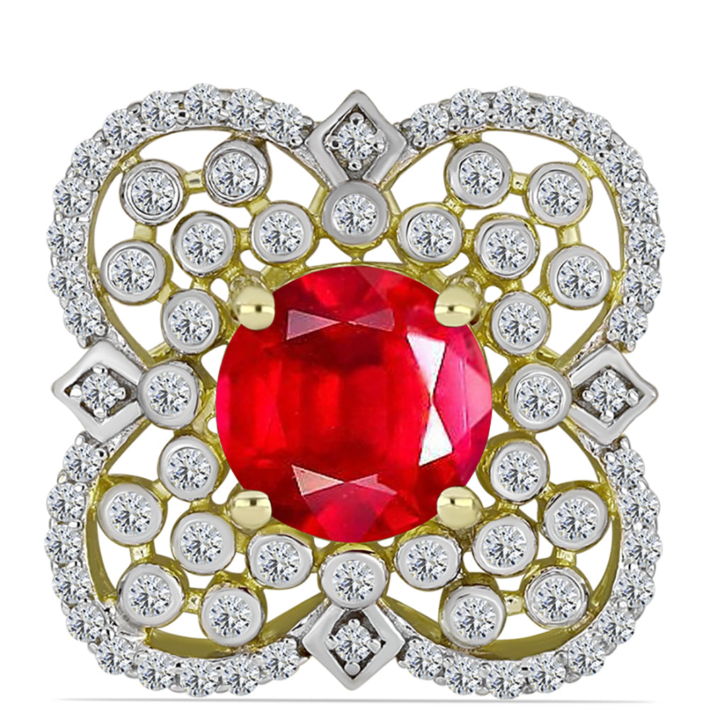 Pozlátený Strieborný Prívesok s Červeným Achátom a Bielym Topásom 1 