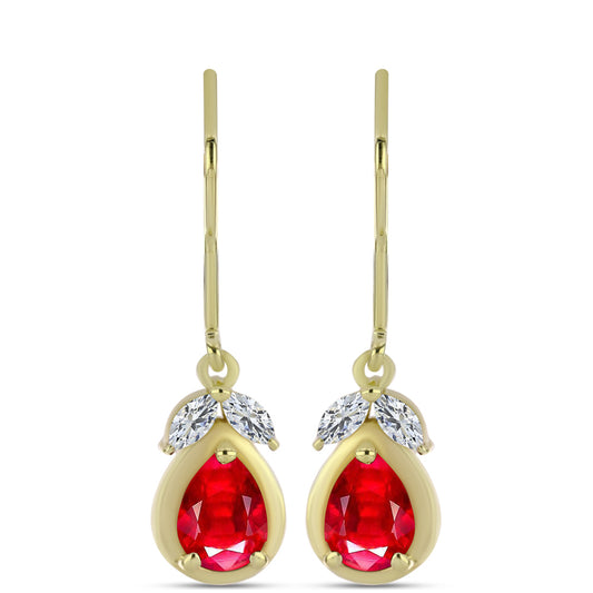 Pozlátené Strieborné Náušnice s Červeným Achátom a Bielym Topásom