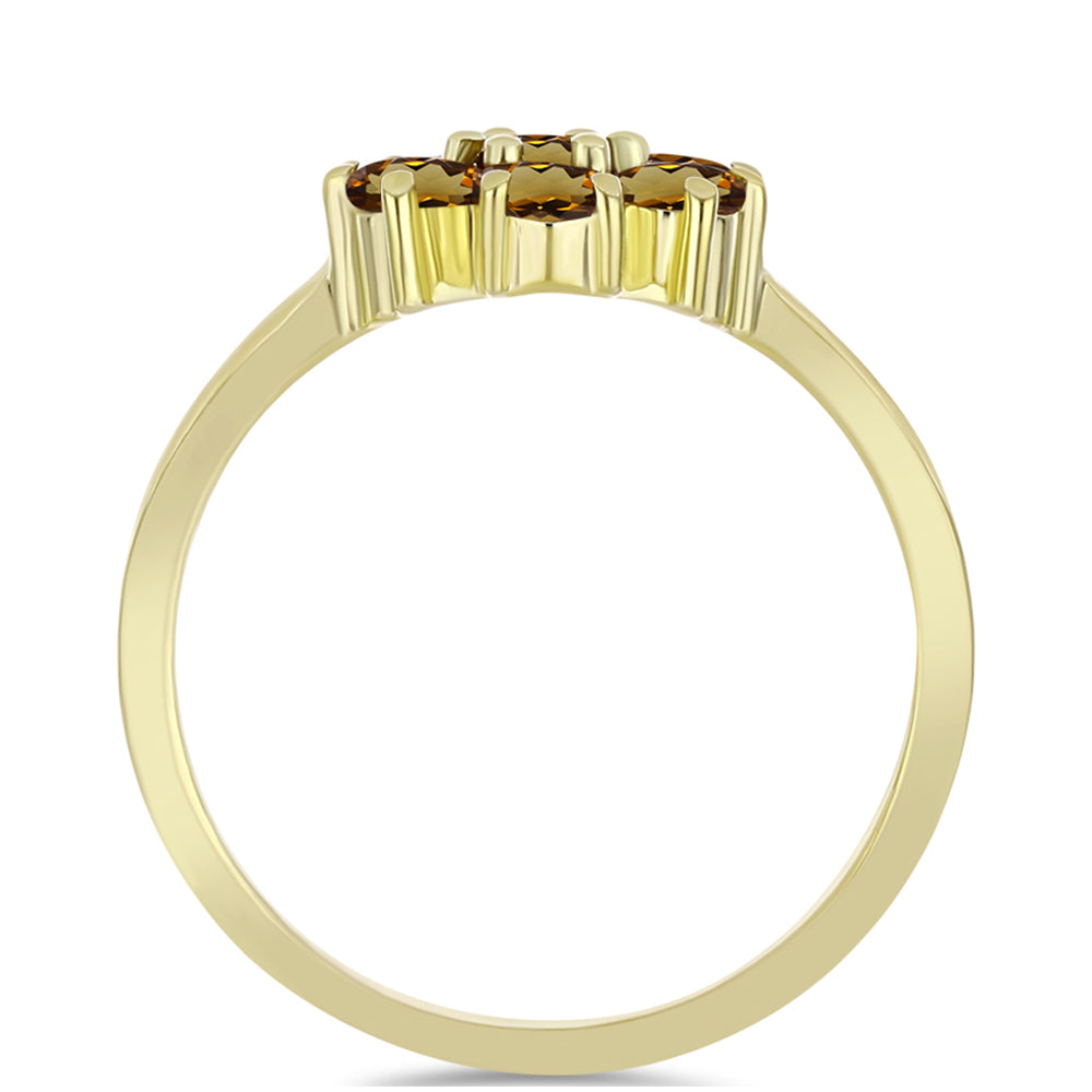 Pozlátený Strieborný Prsteň s Koňakovým Kremeňom