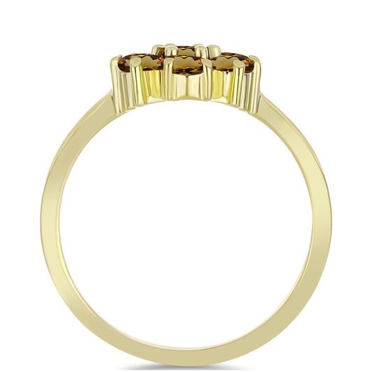 Pozlátený Strieborný Prsteň s Koňakovým Kremeňom