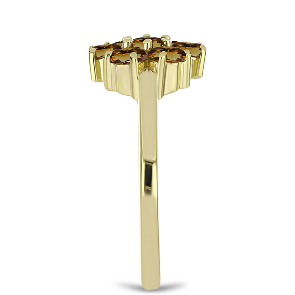 Pozlátený Strieborný Prsteň s Koňakovým Kremeňom 4 