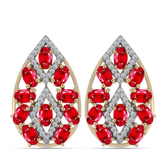 Pozlátené Strieborné Náušnice s Červeným Achátom a Bielym Topásom