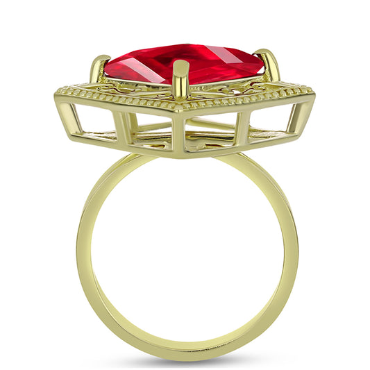 Pozlátený Strieborný Prsteň s Červeným Achátom