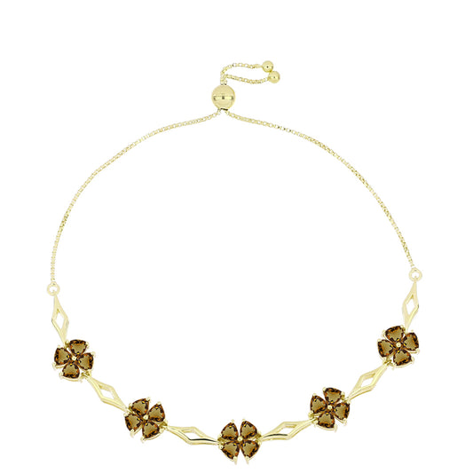 Pozlátený Strieborný Náramok s Koňakovým Kremeňom