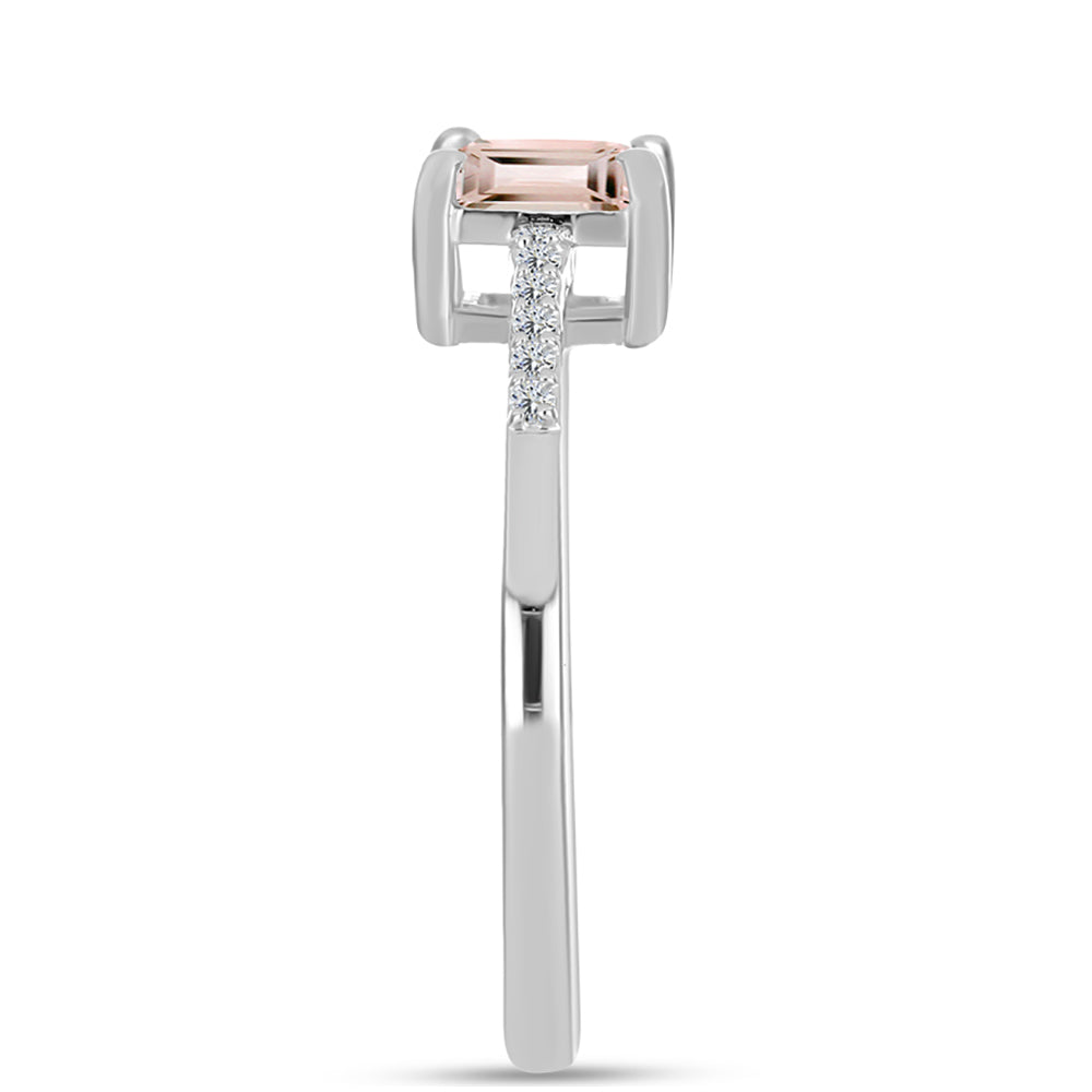 Strieborný Prsteň s Gozareh Morganitom a Bielym Topásom