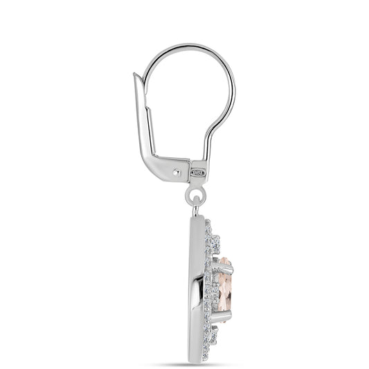 Strieborné Náušnice s Gozareh Morganitom a Bielym Topásom