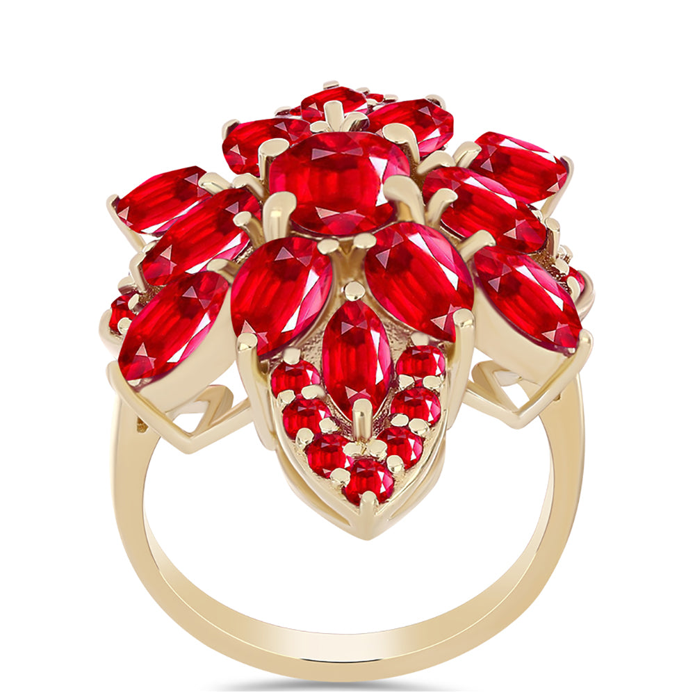 Pozlátený Strieborný Prsteň s Červeným Achátom