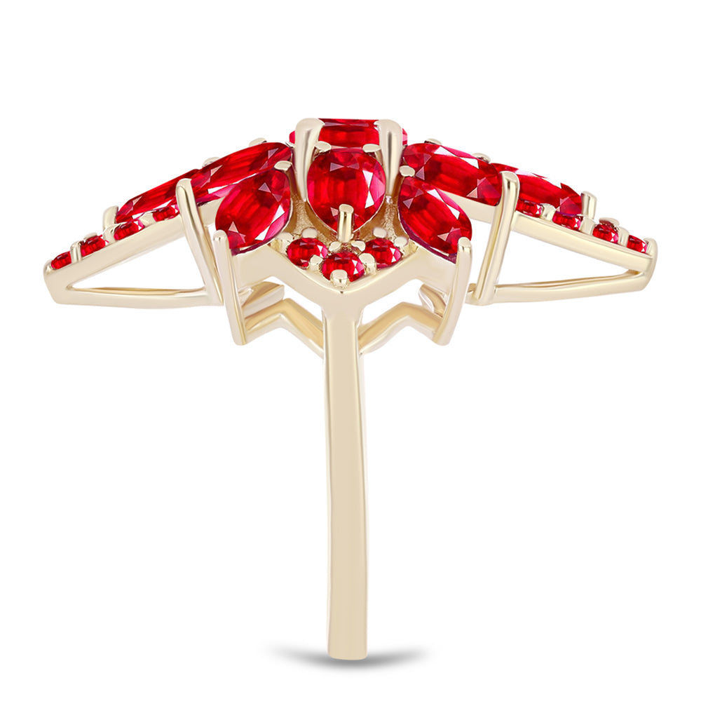 Pozlátený Strieborný Prsteň s Červeným Achátom 4 