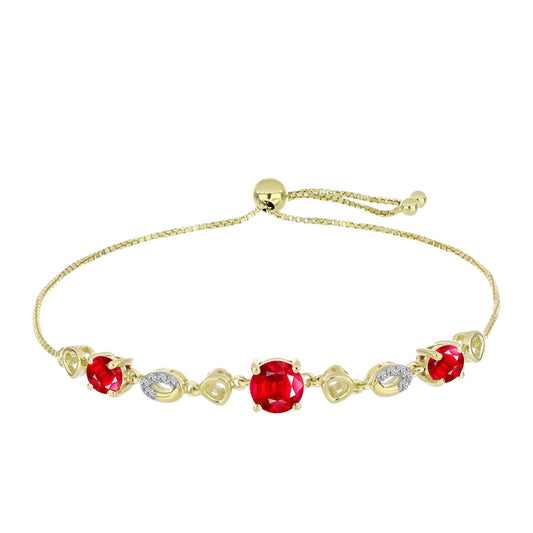 Pozlátený Strieborný Náramok s Červeným Achátom a Bielym Topásom