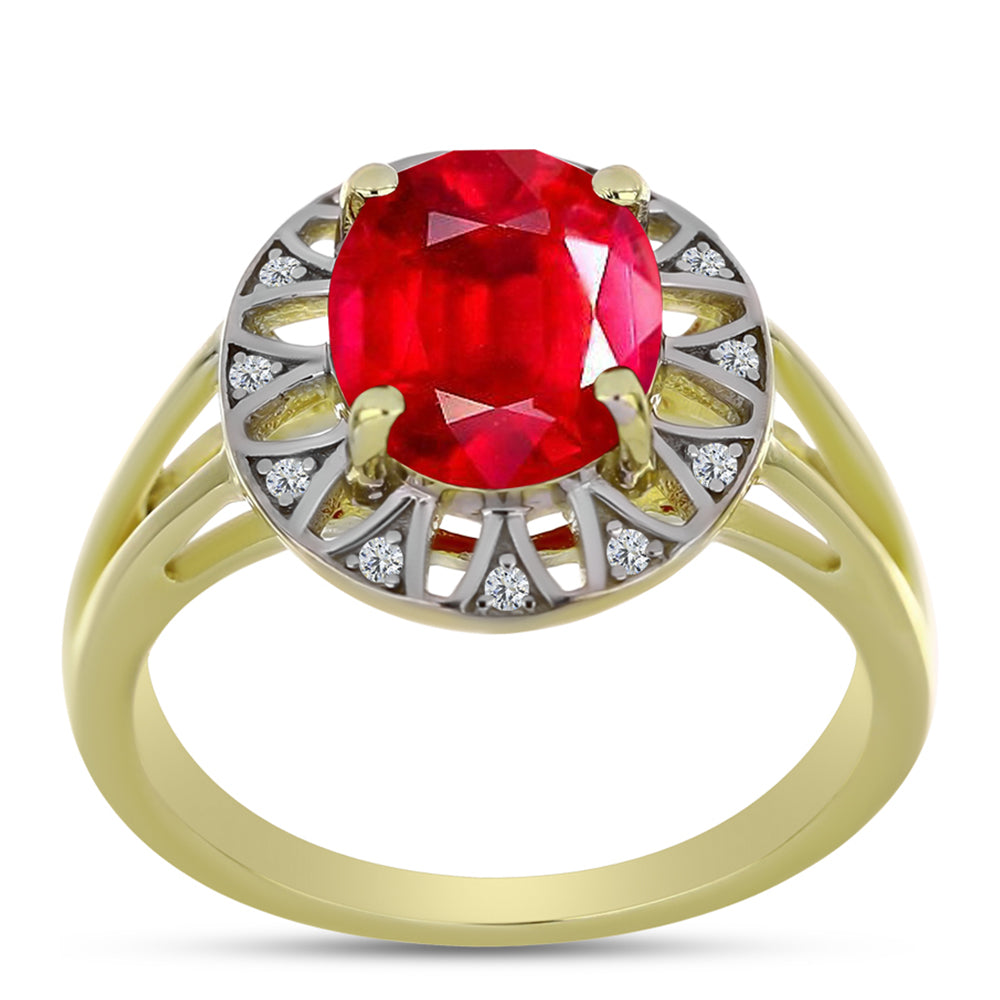 Pozlátený Strieborný Prsteň s Červeným Achátom a Bielym Topásom 3 